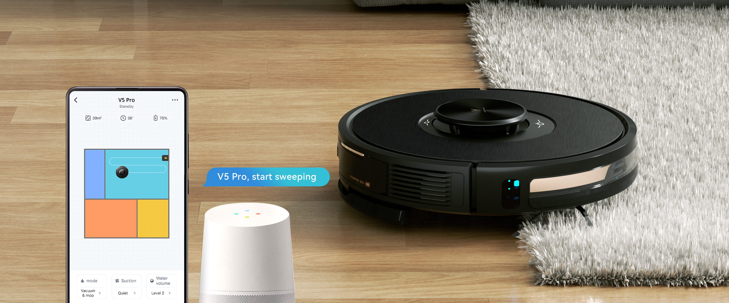 Viomi V5 Pro Robot Vacuum with Smart App & Voice Support